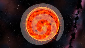 Red dwarf star sun, 3d render