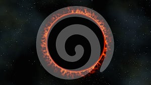 Red dwarf sun eclipse, 3d render