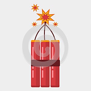Red dynamite bomb symbol  illustration