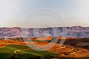 Red earth farmland in Dongchuan, China