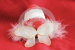 Red Easter Egg Fairy with Wings