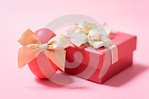 Red Easter egg and gift box