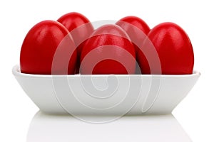 Red Easter eggs