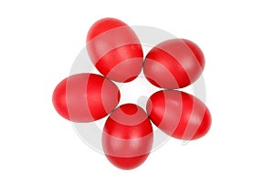 Red easter eggs