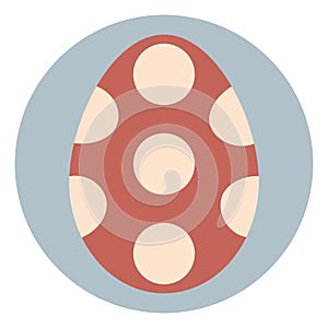 Red egg with white dots, icon