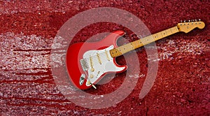 Red electric guitar