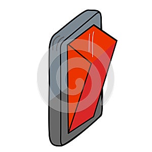Red electric a toggle switch buttons, cartoon. vigor and inspiration concept. Flat design.