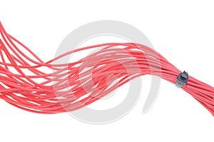 Red electrical cables