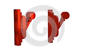 Red Electrical panel icon isolated on transparent background. Switch lever.