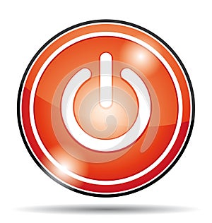 Red electrical power off button icon.