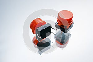 Red electronic buttons element switches