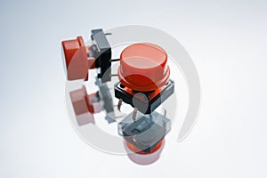 Red electronic buttons element switches