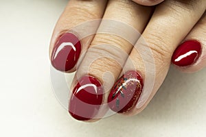 Red elegant nail design