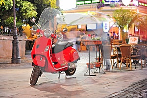 Red elegant scooter