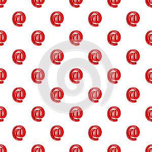 Red email sign pattern, cartoon style