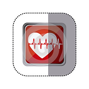 red emblem heartbeat icon