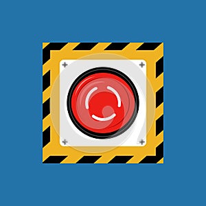Red emergency button. emergency stop button Disaster Prevention Vector