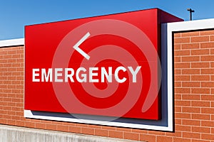 Red Emergency Entrance Sign for a Local Hospital II