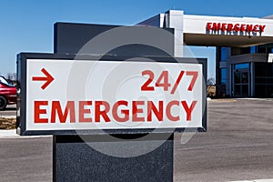 Red Emergency Entrance Sign for a Local Hospital III