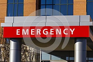 Red Emergency Entrance Sign for a Local Hospital XIV