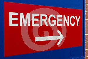 Red Emergency Entrance Sign for a Local Hospital XVIII