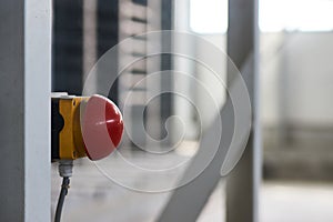 Red emergency stop switch reset button