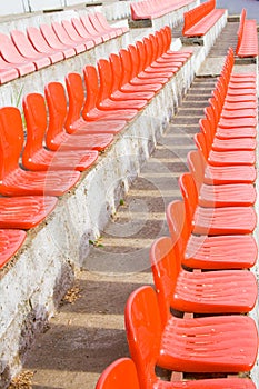 Red stadium seats