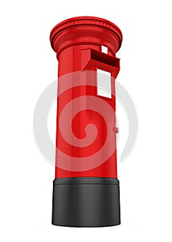 Red England Post Box Isolated