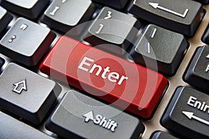 Red enter button computer keyboard