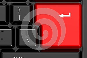 Red enter key on black keyboard