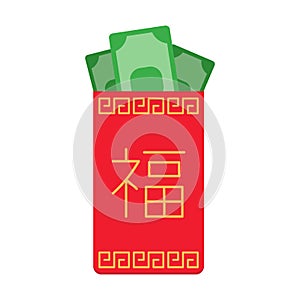 Red envelope. Angpao icon on white background