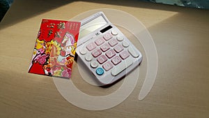 Red envelope and the calculator.