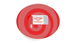 Red envelope with checkmark icon, indicating mail sent , vector design Generative AI photo