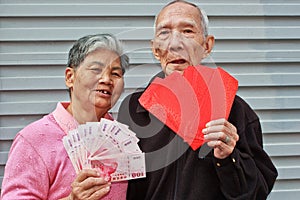 Red envelopes with lucky money