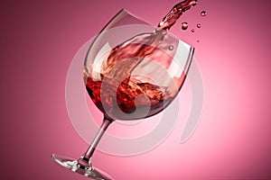 red event alcohol background glass drink party liquid wine gradient closeup. Generative AI.