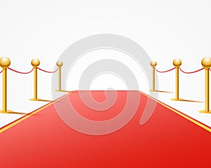 Red event carpet on the white background