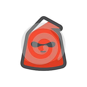 Red executioner mask Vector icon Cartoon illustration.