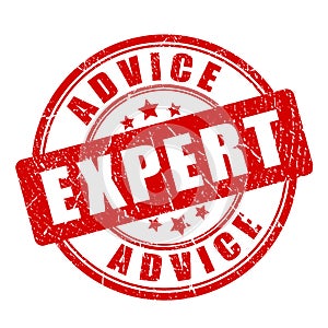 Red expert advice vector stamp