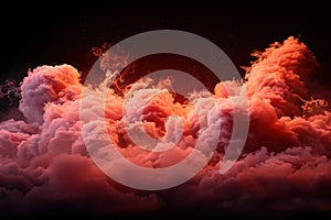 red explosion smoke copy space for text