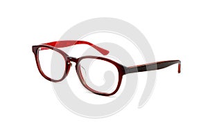 Red eye glasses Isolated on white background