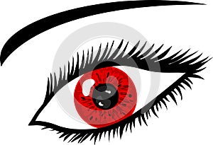 Red Eye with lashes