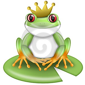 Red-Eyed Green Tree Frog Prince with Crown