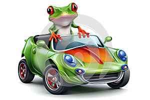 Red-Eyed Tree Frog in Convertible