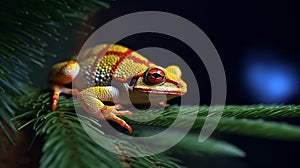 Red-Eyed Tree Frog in Desert Night