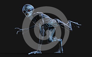 A Red eyes alien pose