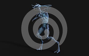 A Red eyes alien pose