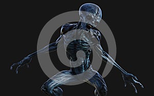 A Red eyes alien pose