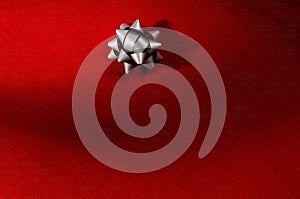 Red fabric background texture closeup.