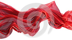 Abstract Red Fabric Flowing in the Air