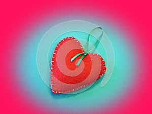 Red fabric heart